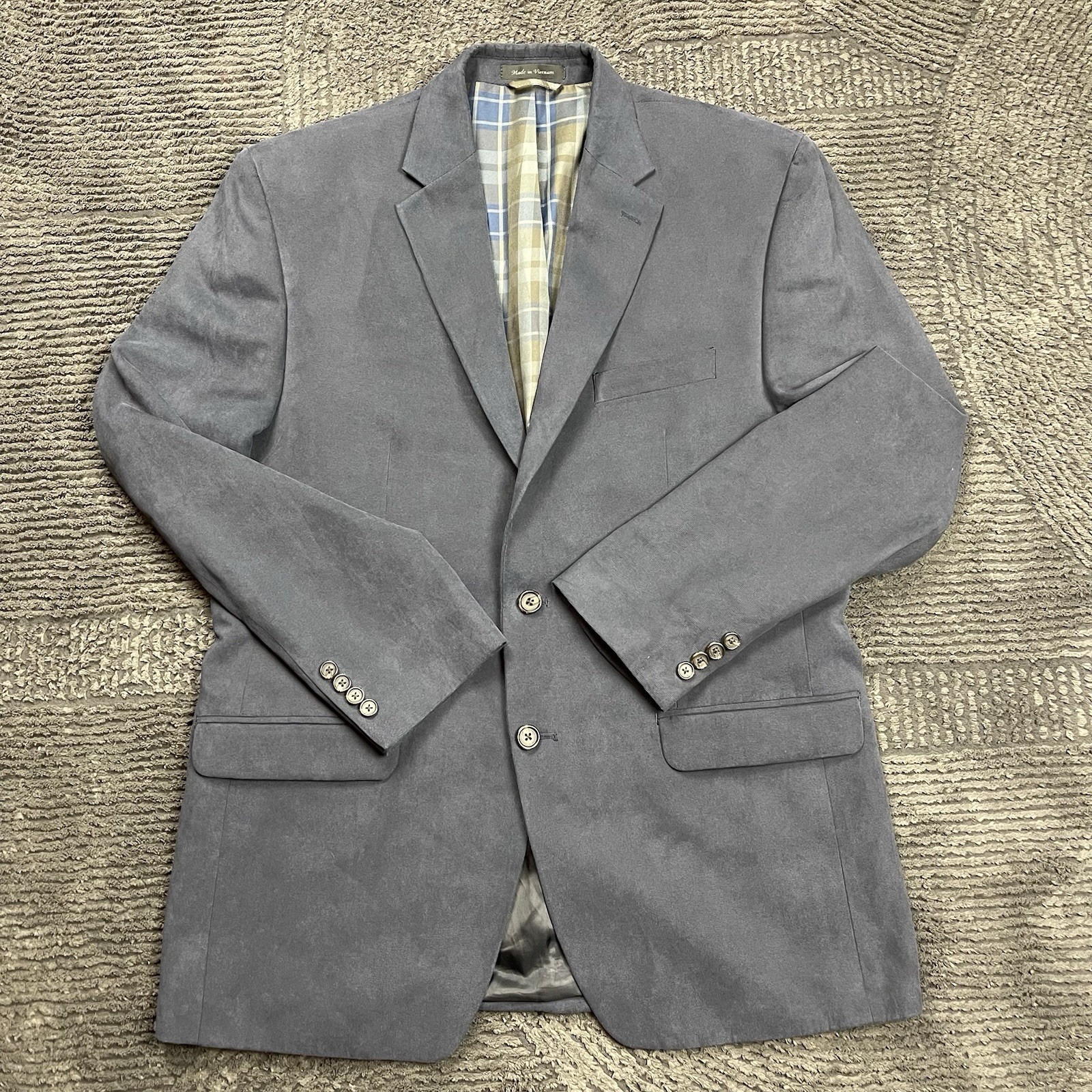 Lauren Ralph Lauren 43r Gray Blazer Sport Coat Jacket 2 Button Classic Fit Lined